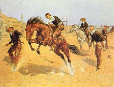 Frederick Remington Turn Him Loose, Bill Norge oil painting art